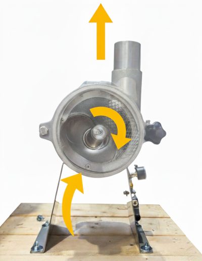Illustration du fonctionnement du tamis centrifuge simple