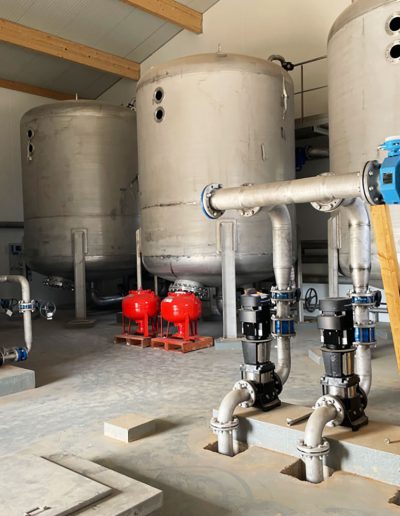 Système de stockage de calcaire utilisé dans une station de traitement des eaux