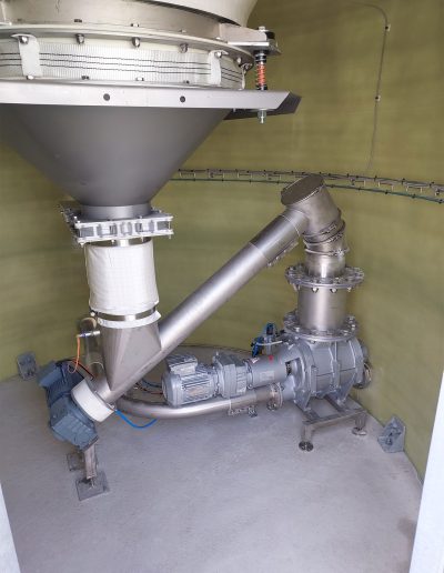 Fond de silo résine sur de la poudre de carbonate dans l'industrie chimique