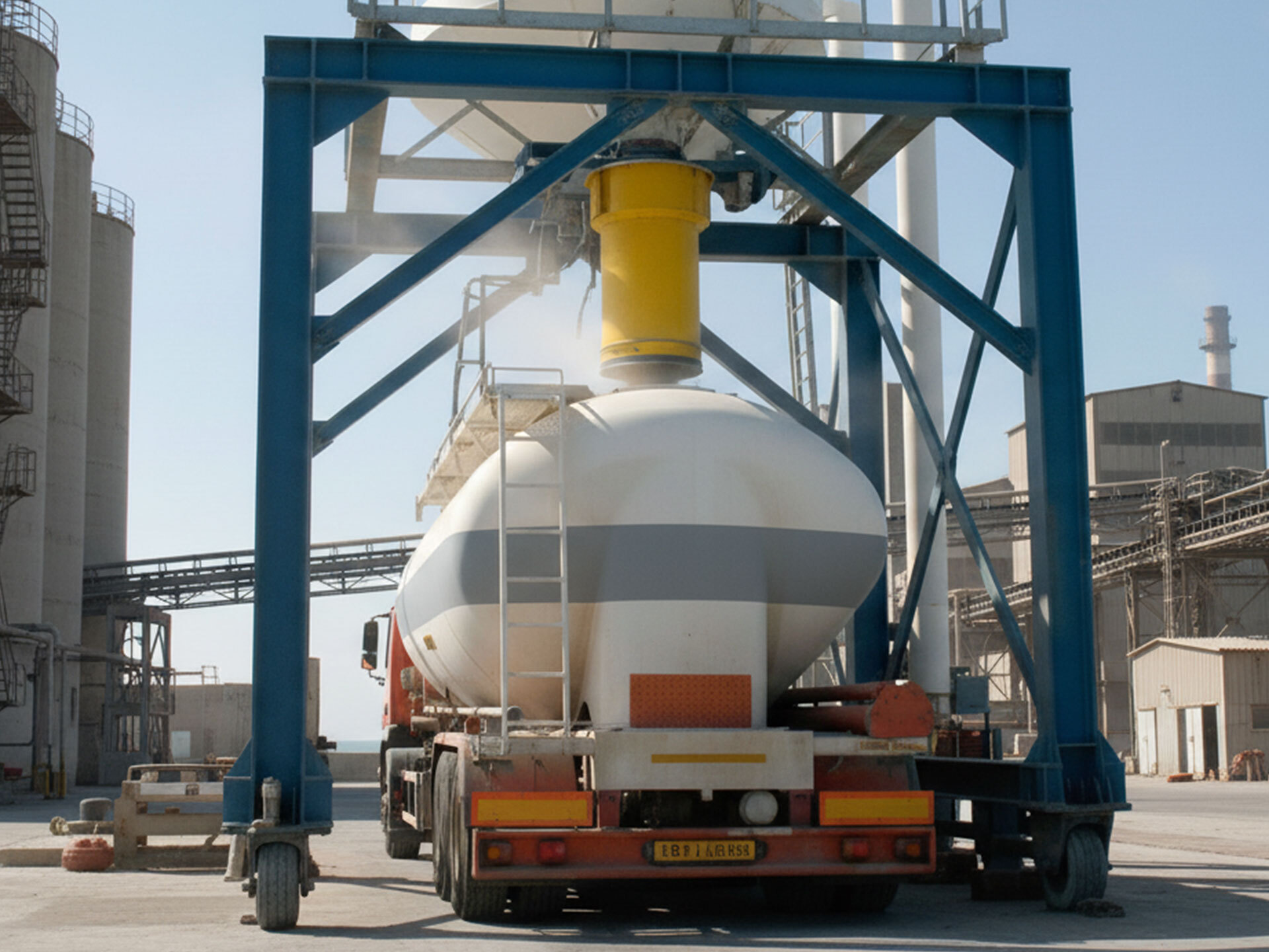 Remplissage de camion citerne via manche de chargement SYVRAC