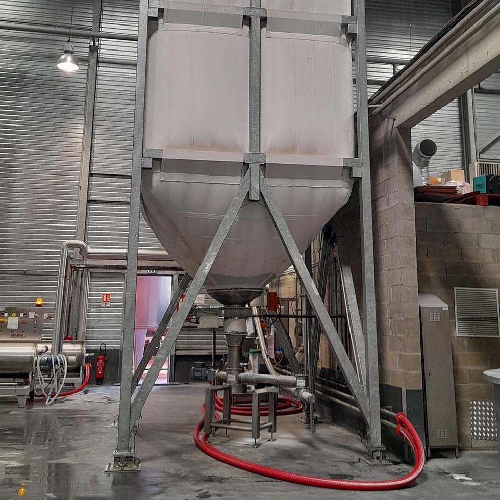 Silo souple textile avec une grande capacité de stockage