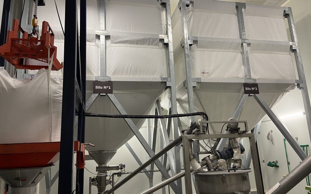 Stockage de sucre en vrac en silos souples