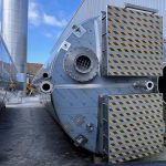 Installation d'un silo inox sur site